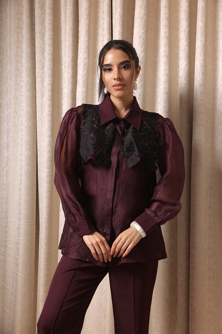Plum Roses Yoke Co-ord Set