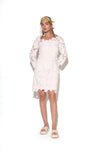 White velvet Mesh Straight Dress
