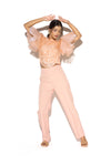 Peach Crop Top and Pant Set
