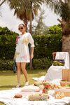White Multi-Color Butterfly Dress