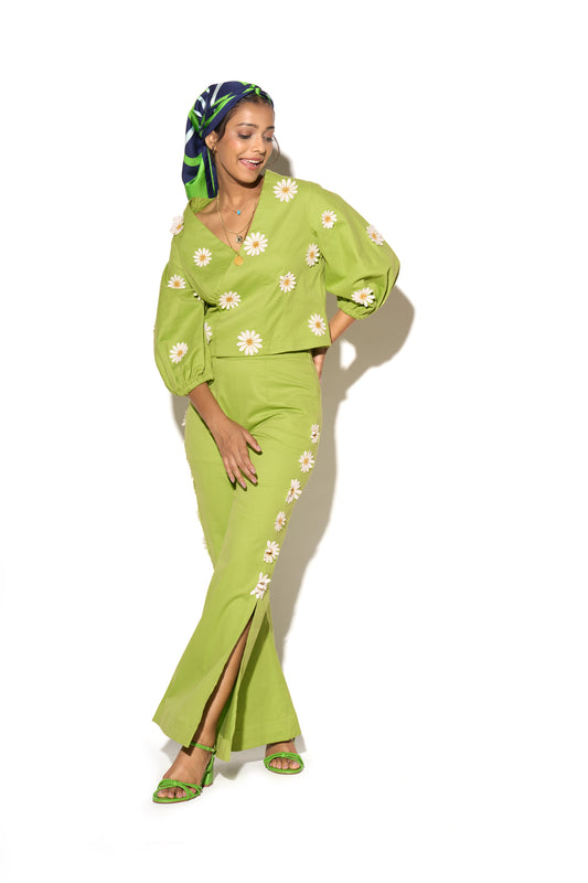 Kelly Green Daisy Top