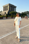 White velvet Mesh Co-ord Set