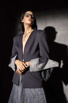 Space Grey Hanker Chief Sleeves Blazer