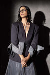 Space Grey Hanker Chief Sleeves Blazer
