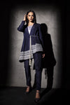 Electric Blue Embroidered Wrap Jacket