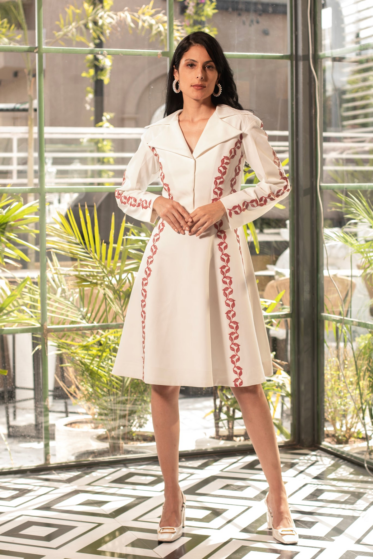 Vintage-Style Skater White Dress