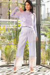 Romantic Ice Blue Co-ord Set With Floral Patchwork Detail