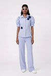 Sky Bloom Puff Sleeve Shirt