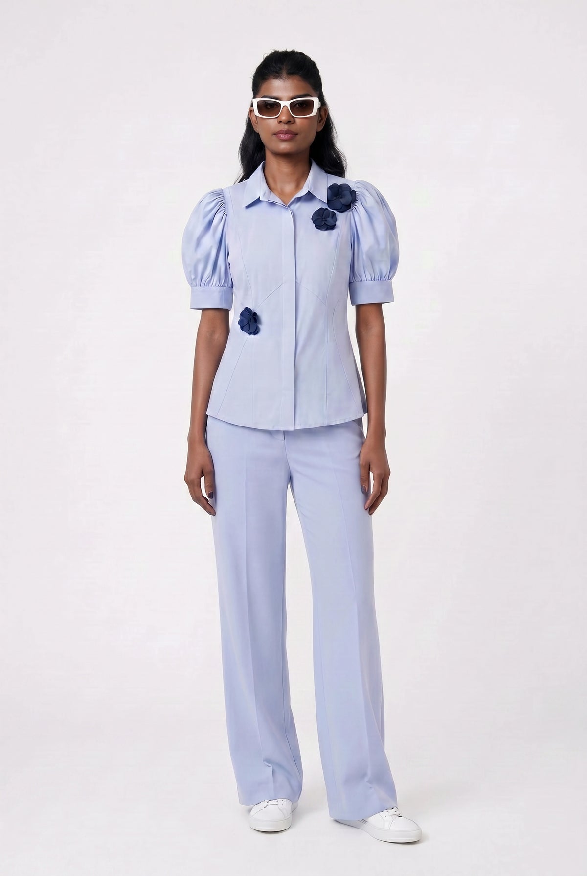 Sky Bloom Puff Sleeve Shirt