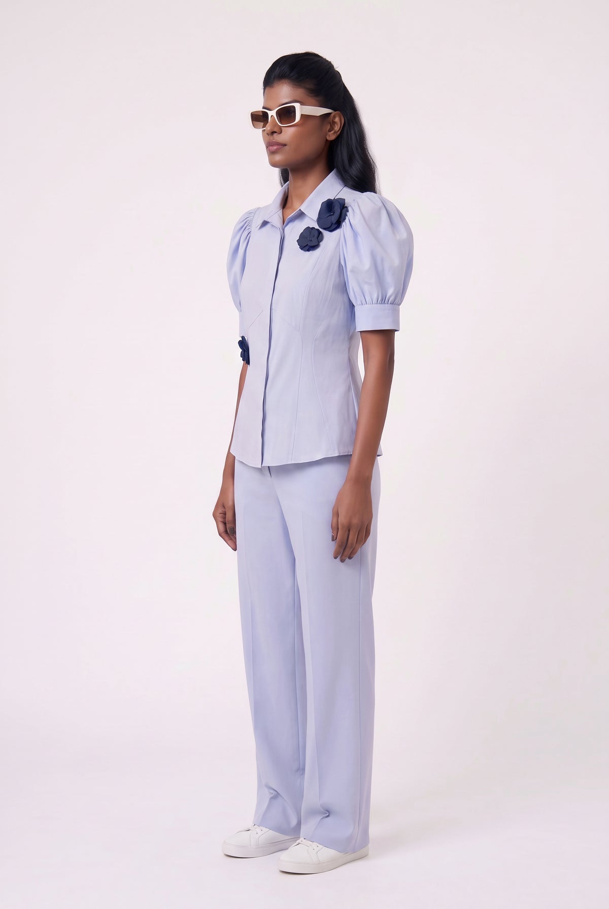 Sky Bloom Puff Sleeve Shirt