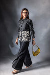Charcoal Grey Floral Panel Co-ord Set
