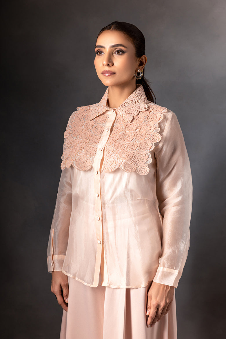 Melba Organza Roses Yoke Shirt