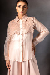 Melba organza Roses Yoke shirt