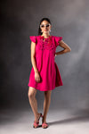 Fusia Pink 3D flower Dress