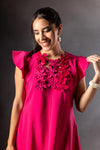 Fusia Pink 3D flower Dress