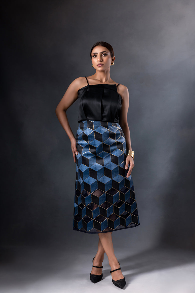 Hexim Drape Top & Skirt Set