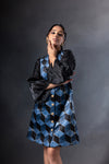 Hexim Blazer Dress with Organza Sleeves
